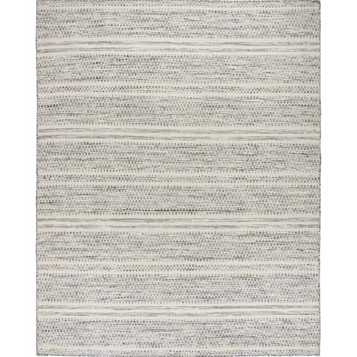 Gray Stripe Wool Area Rug - 5’ x 7’6’’ Rectangle - Boutique Rugs