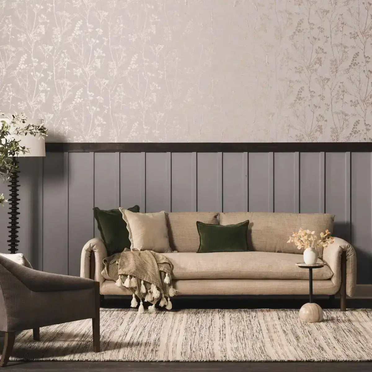 Gray Stripe Wool Area Rug - Boutique Rugs