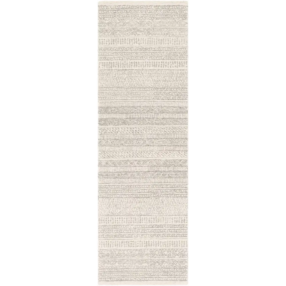 Gray Tufted Maroc Wool Rug - 2’6’’ x 8’ Runner - Boutique Rugs