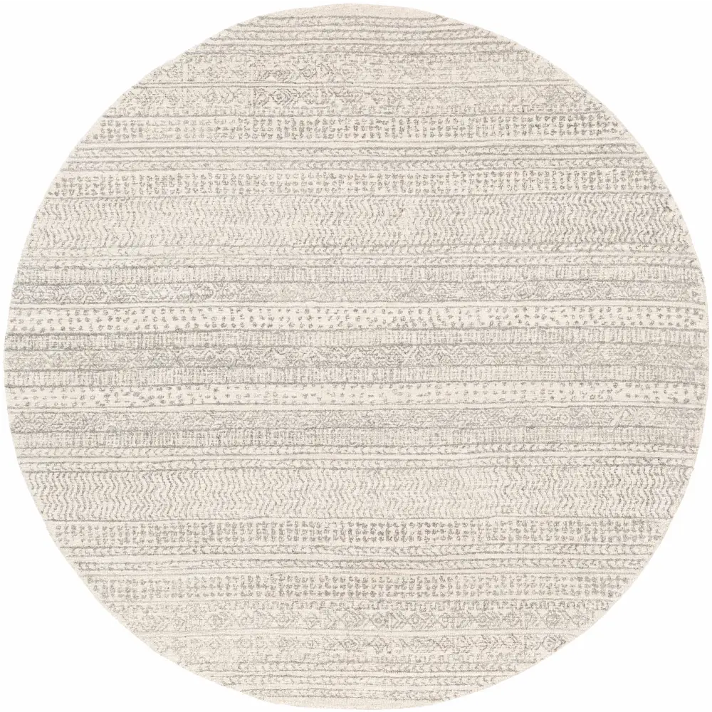 Gray Tufted Maroc Wool Rug - 6’ Round - Boutique Rugs