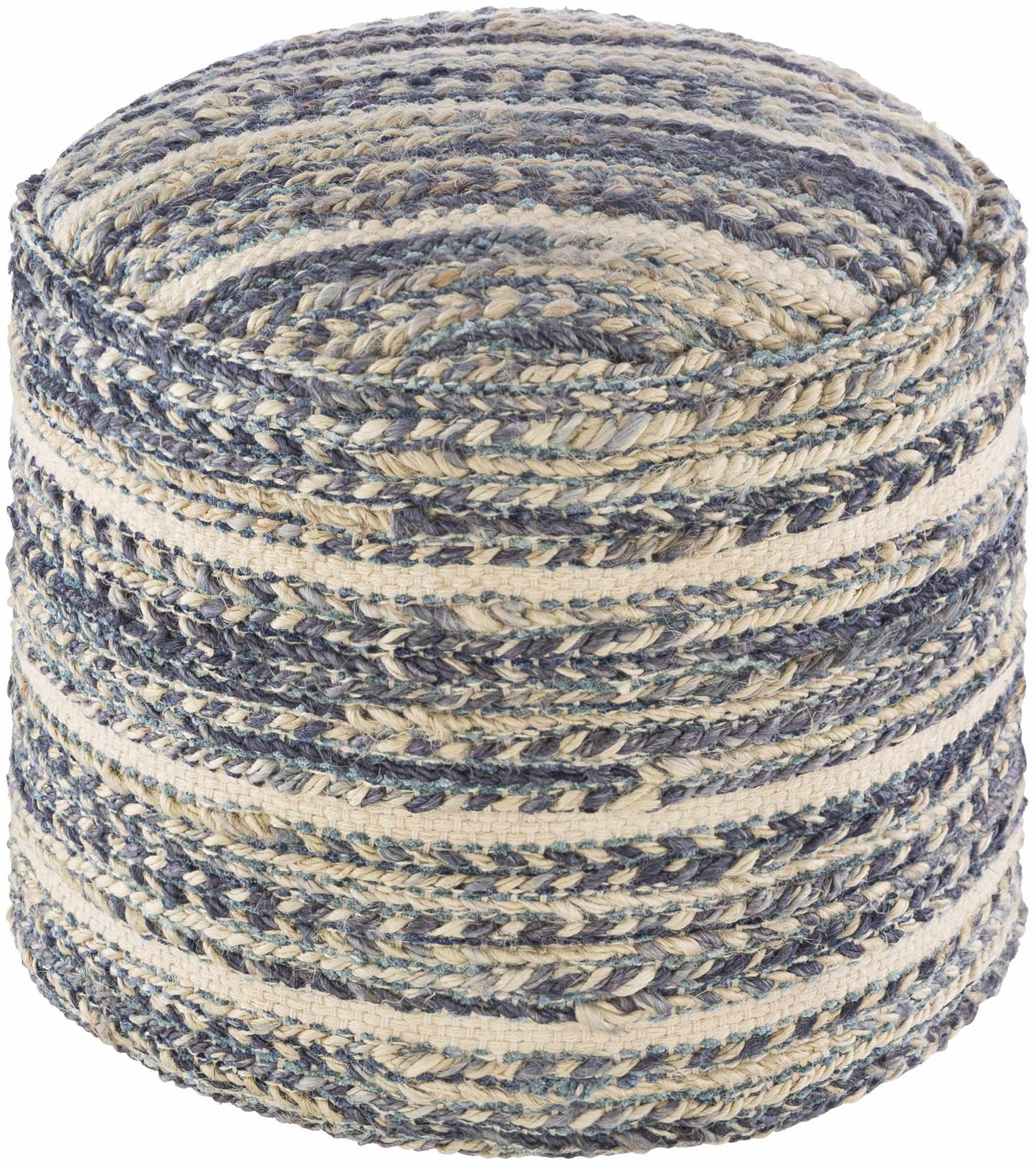 Pouf cylindrique en jute tissé à la main Grayville PTeal