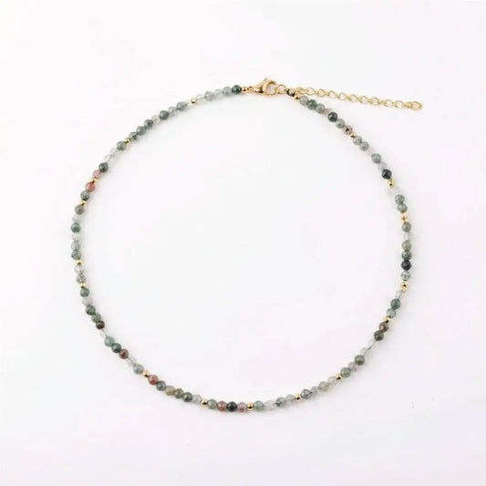 Faceted Necklace - Green Agate - Bel Kai