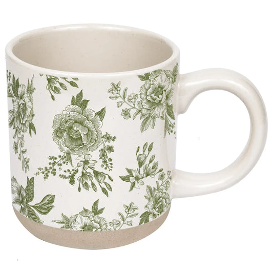 Green Delft 14oz. Stoneware Coffee Mug - Sweet Water Decor