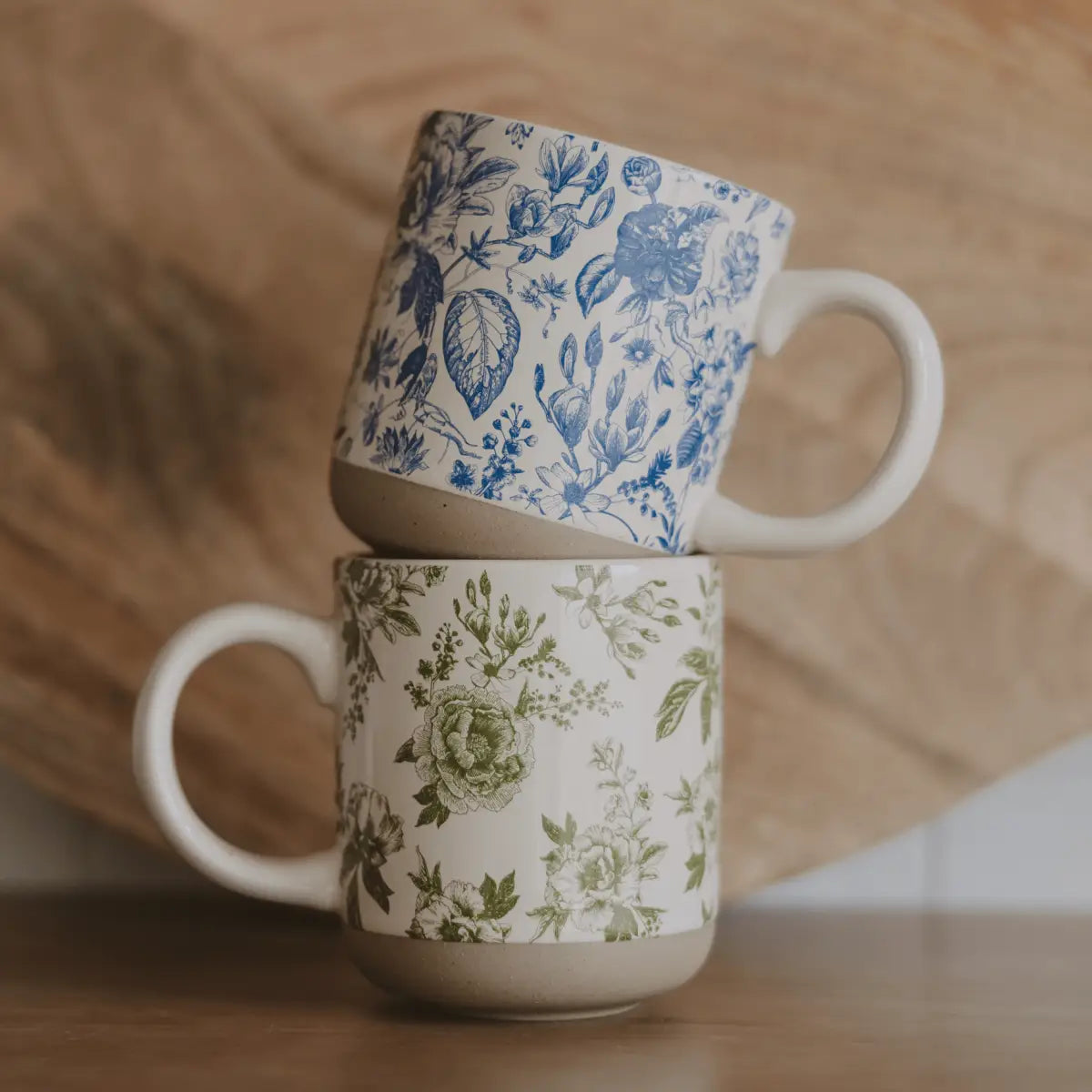 Green Delft 14oz. Stoneware Coffee Mug - Sweet Water Decor