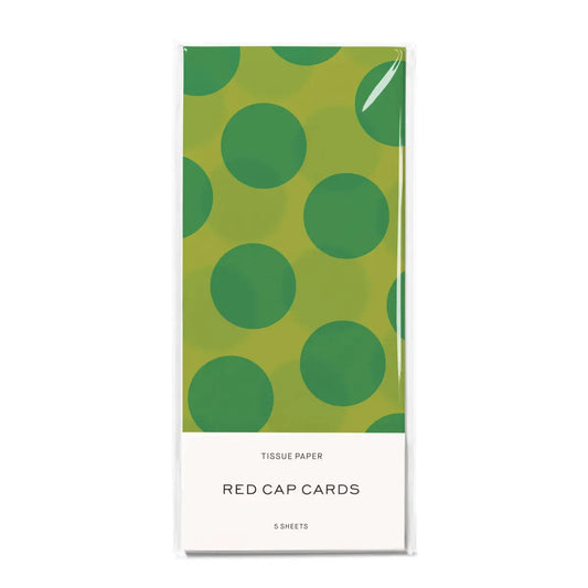 Tissue Paper - Green Dots - Red Cap Cards