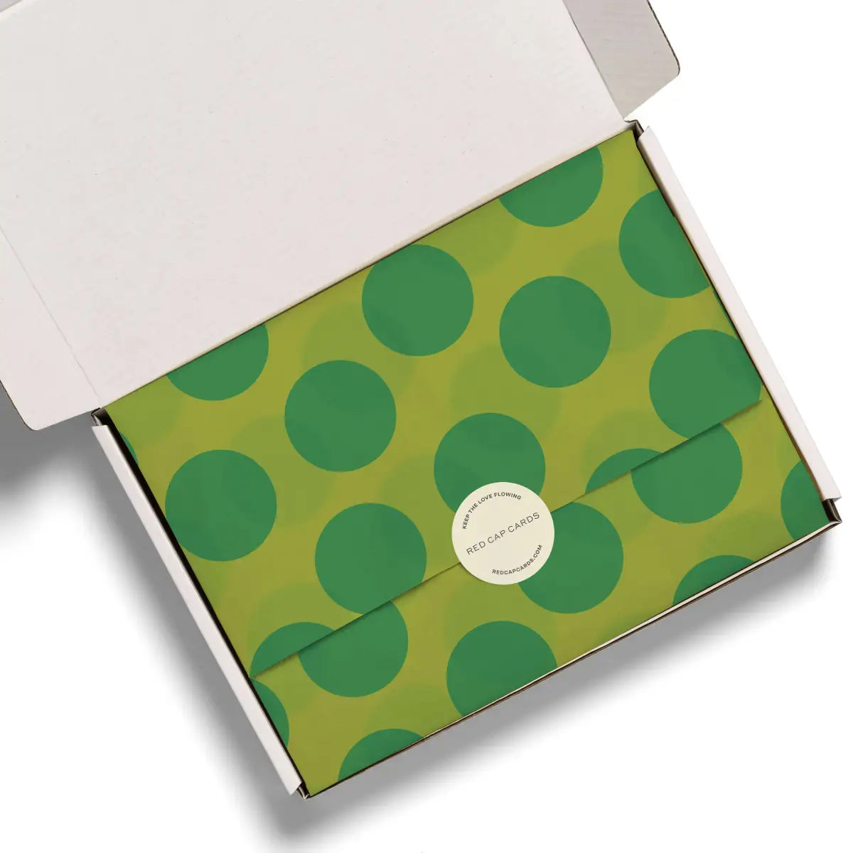 Tissue Paper - Green Dots - Red Cap Cards