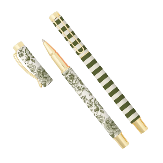 Green Floral Pen Set - Sweet Water Decor