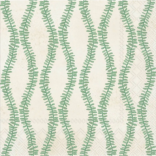 Green Leaf and Stem Paper Lunch Napkins 20ct - Boston International