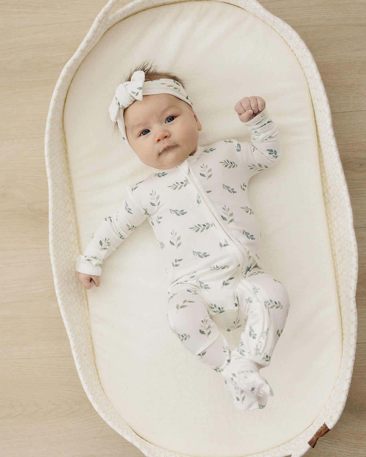 Knotted Headband - Green Leaves - Harp Angel Boutique