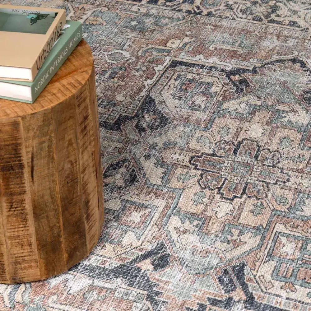 Green Nisa Vintage Washable Area Rug - Boutique Rugs