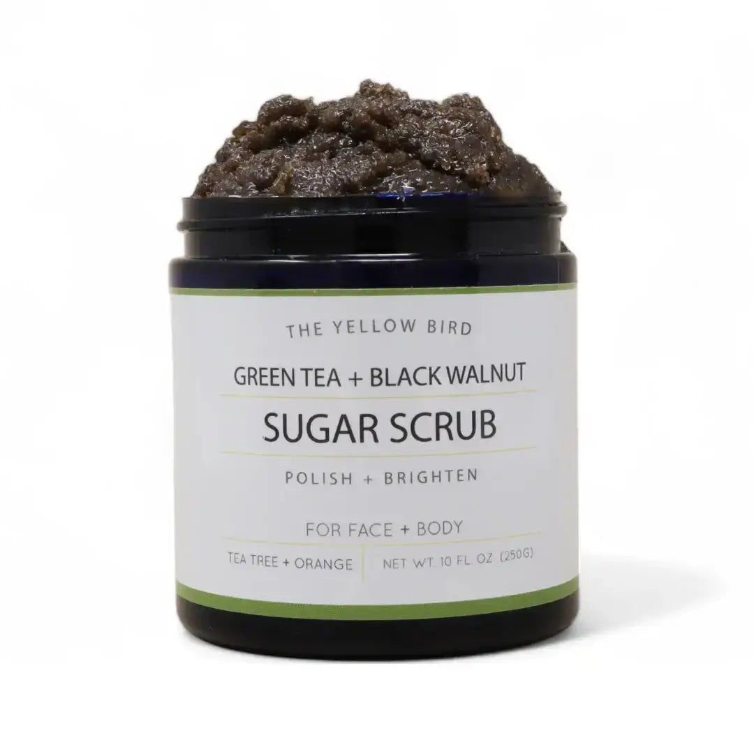 All-Natural Sugar Scrub - Green Tea + Black Walnut - The Yellow Bird
