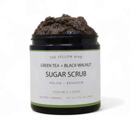 All-Natural Sugar Scrub - Green Tea + Black Walnut - The Yellow Bird