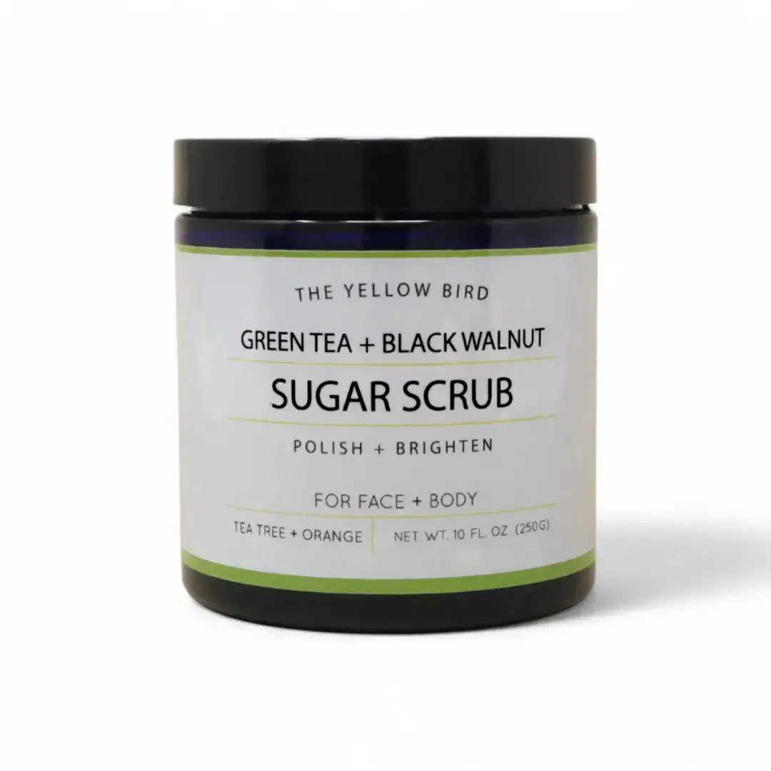 All-Natural Sugar Scrub - Green Tea + Black Walnut - The Yellow Bird