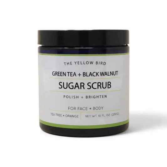 All-Natural Sugar Scrub - Green Tea + Black Walnut - The Yellow Bird