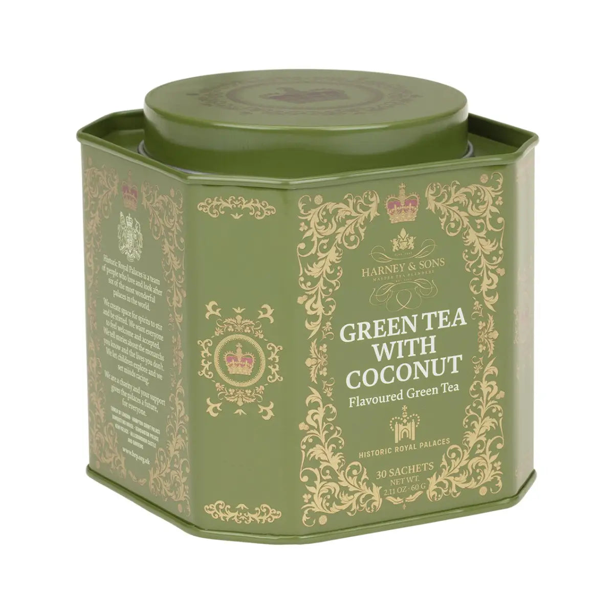 Green Tea with Coconut Ginger and Vanilla - HRP Tin of 30 Sachets - Sachets / Tin of 30 Sachets - Harney & Sons Fine