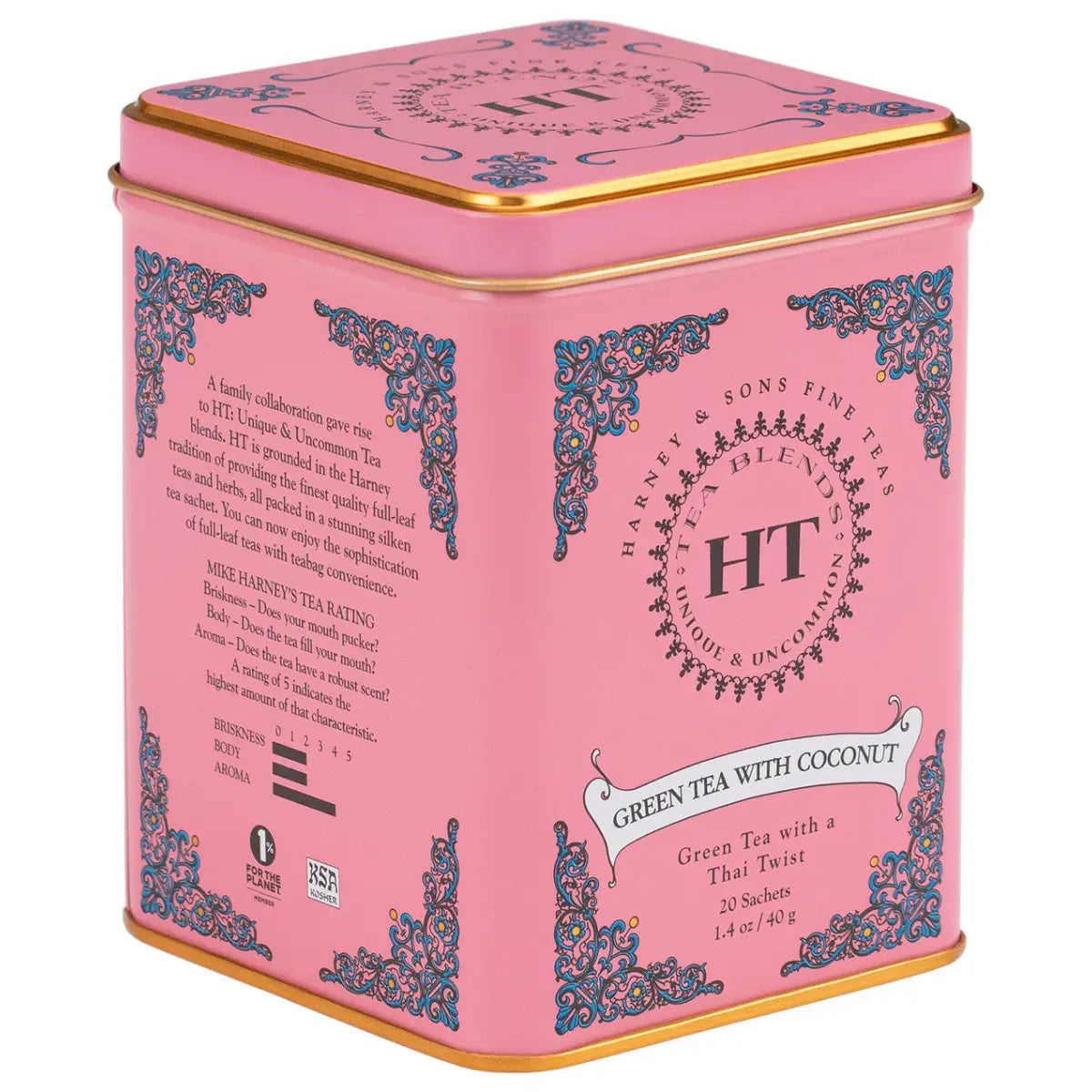 Green Tea with Coconut - HT Tin of 20 Tea Sachets - Sachets / Tin of 20 Sachets - Harney & Sons Fine Teas