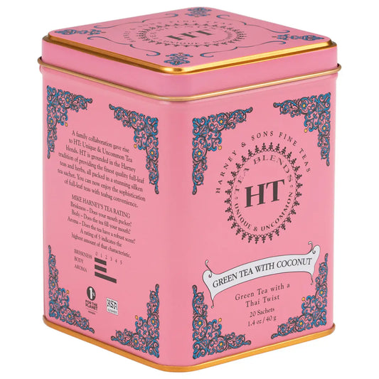 Green Tea with Coconut - HT Tin of 20 Tea Sachets - Sachets / Tin of 20 Sachets - Harney & Sons Fine Teas