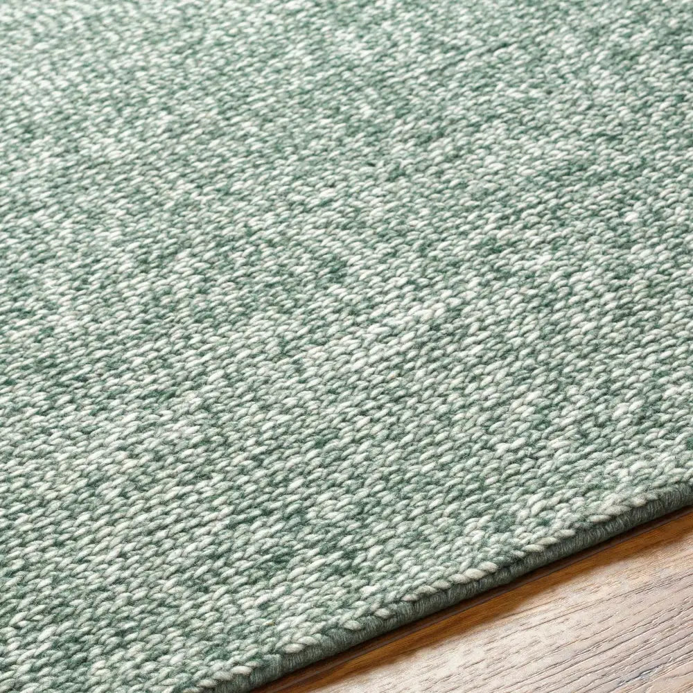Green Textured Solid Wool Area Rug - Boutique Rugs