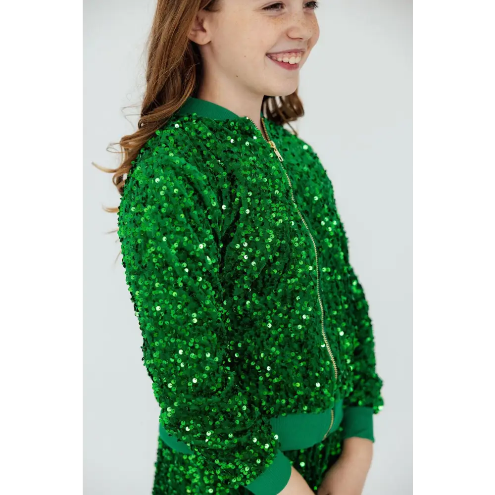 Green Velvet Sequin Jacket - Mila & Rose ®