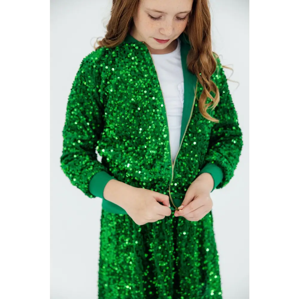 Green Velvet Sequin Jacket - Mila & Rose ®