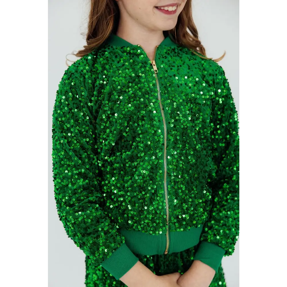 Green Velvet Sequin Jacket - Mila & Rose ®