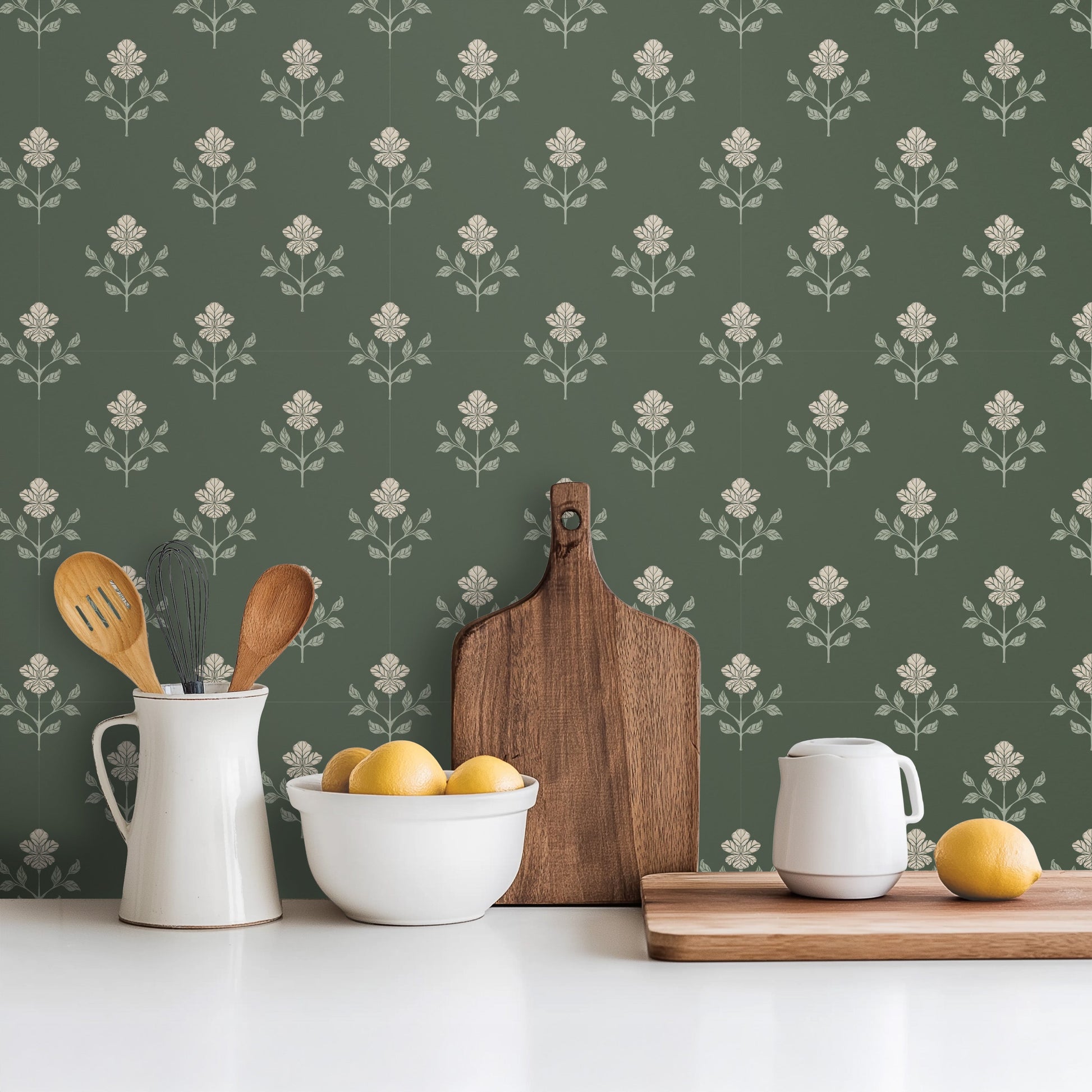 Shiloh Flower Wallpaper by Beeky Illustration - Loomwell Home Goods