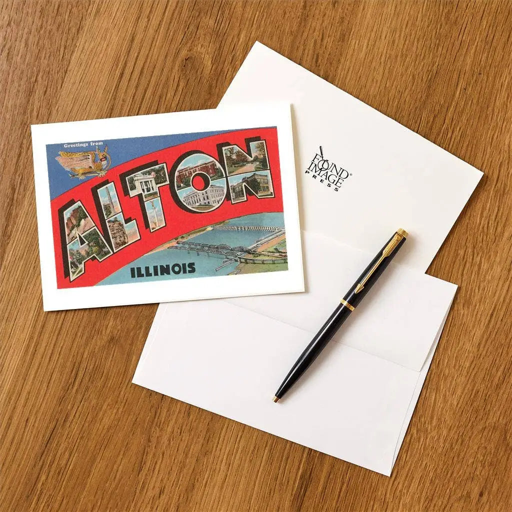 Vintage Greeting Card - Greetings from Alton Illinois - Found Image Press
