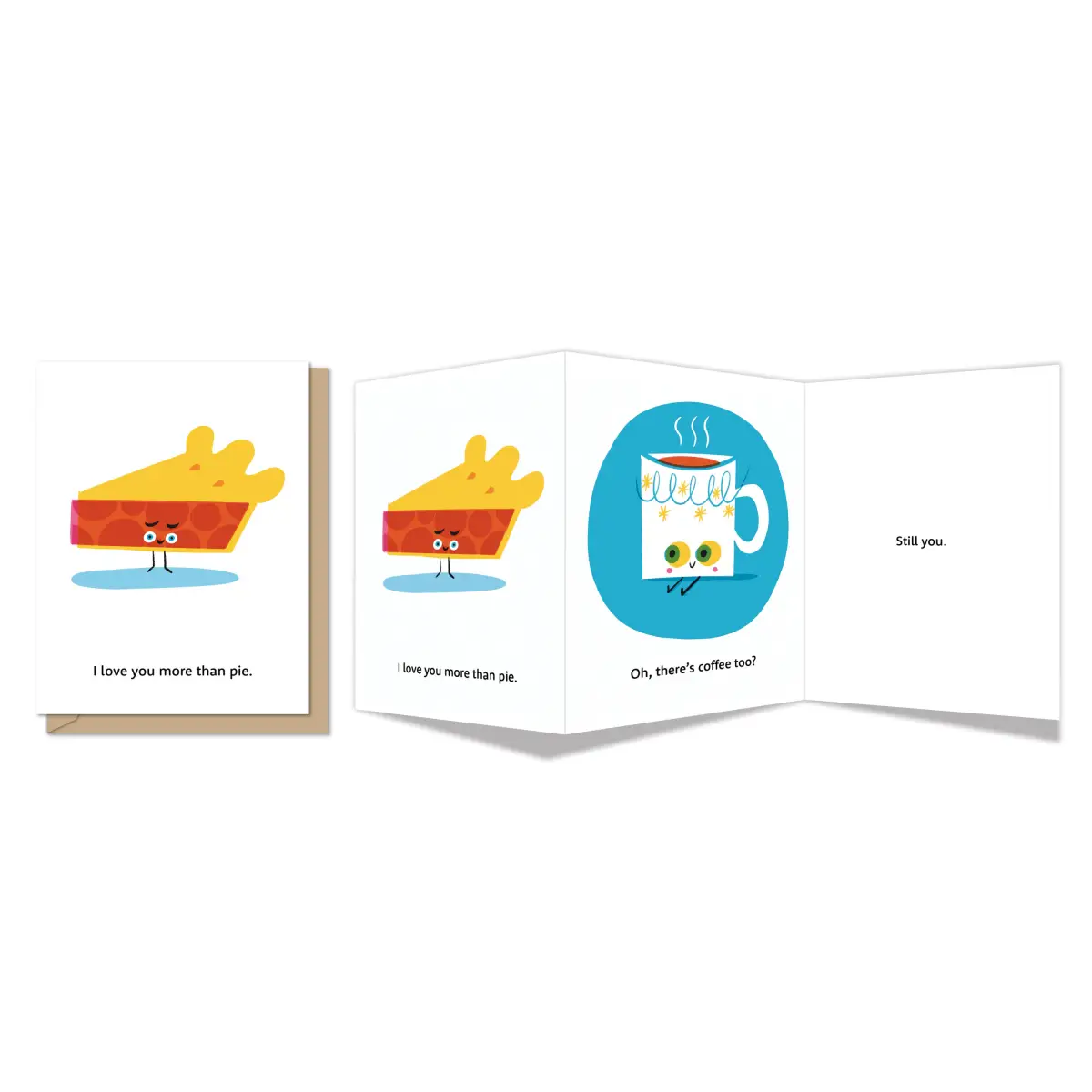 Greeting Card - Love You More Than Pie - Tri Fold - Maginating