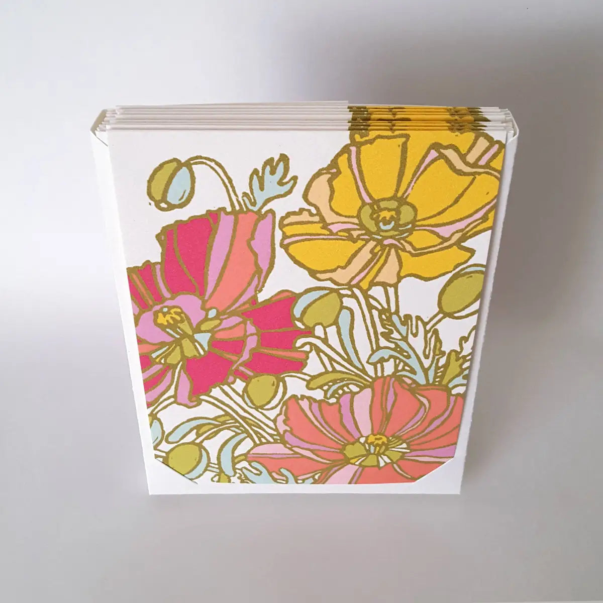 Greeting Card - Poppies Floral Blank Art Note Card - Little Green