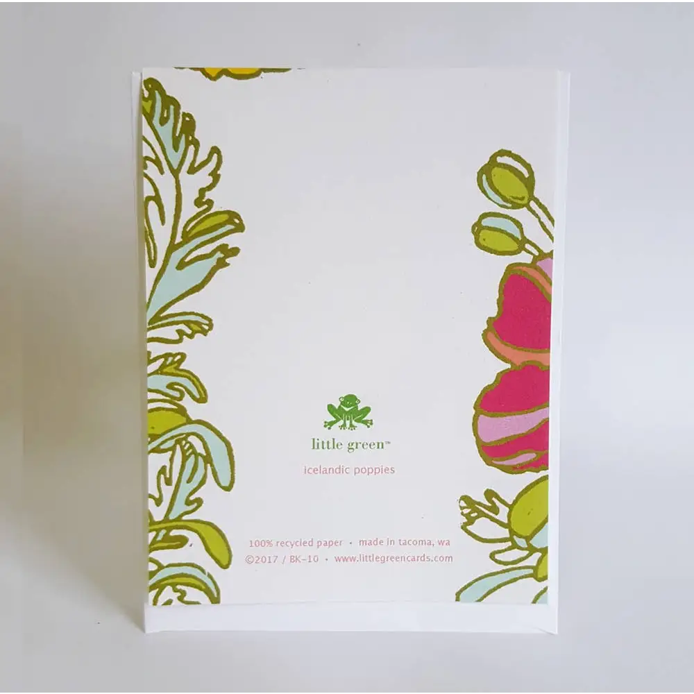 Greeting Card - Poppies Floral Blank Art Note Card - Little Green