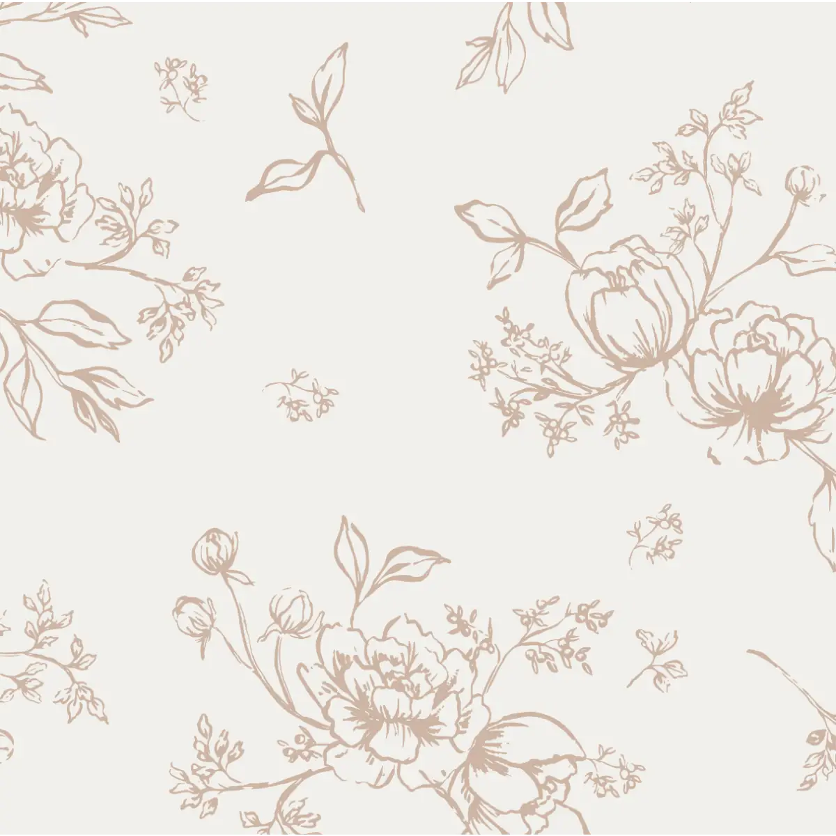 Gretl Wallpaper - Subtle Floral - by Emily Cooper Art - Sample 1 foot by 1 foot / Light - Loomwell Home Goods