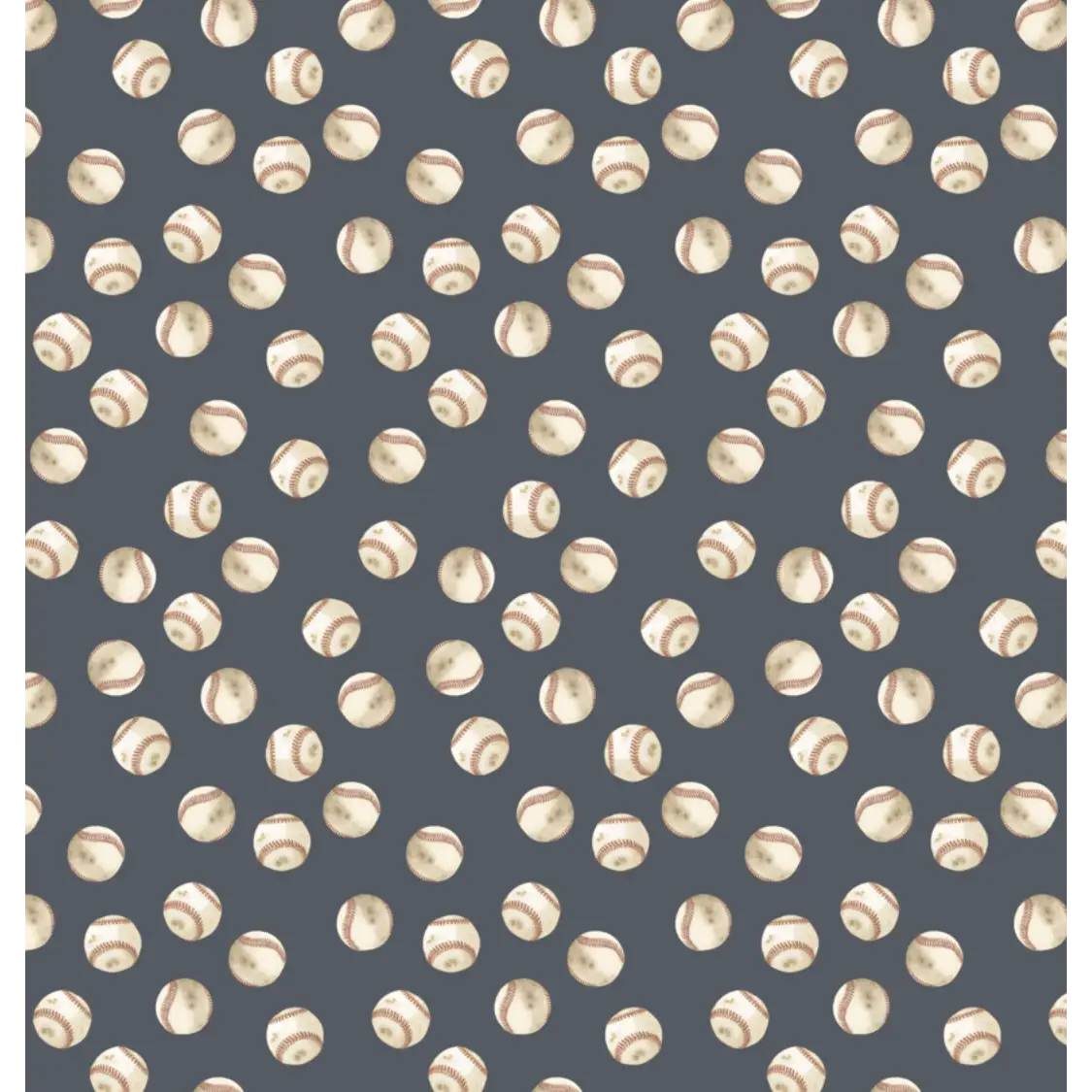 Griffy Wallpaper - Baseballs - by Hailey Kiefer Designs - Sample 1 foot by 1 foot / Navy - Loomwell Home Goods