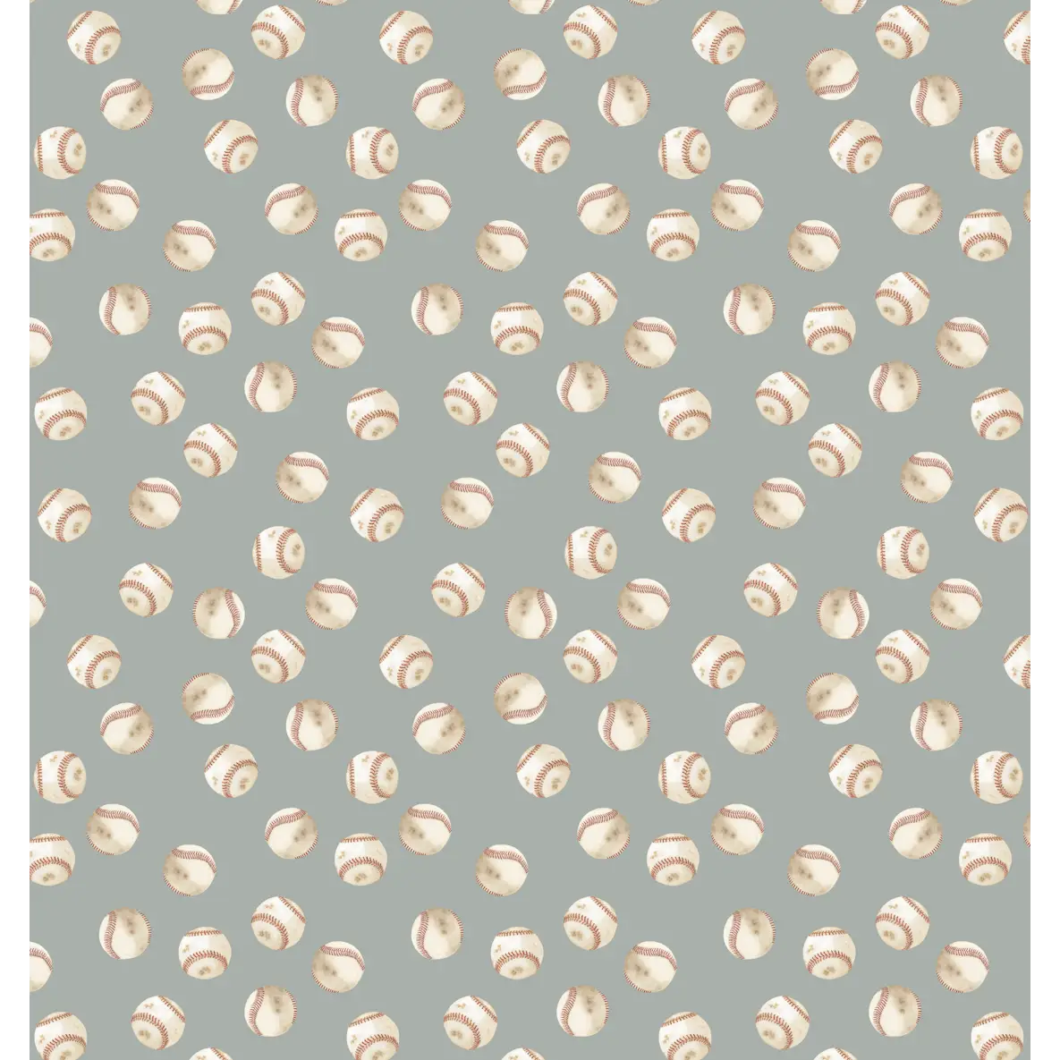 Griffy Wallpaper - Baseballs - by Hailey Kiefer Designs - Sample 1 foot by 1 foot / Sea Green - Loomwell Home Goods