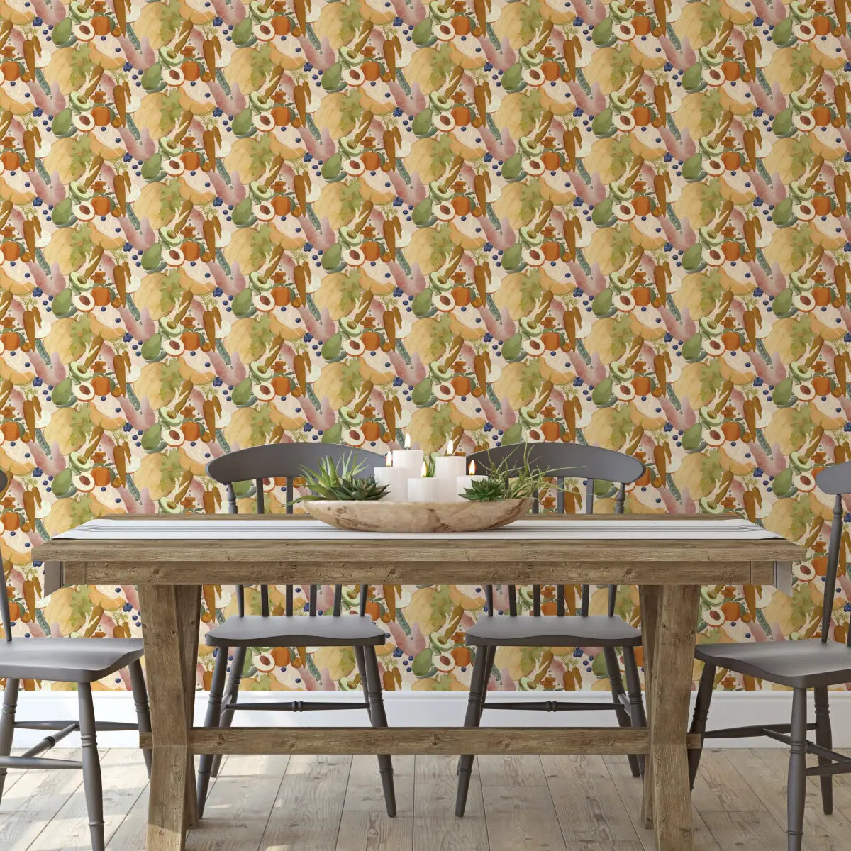 Gusteau Wallpaper - Fruits and Vegetables - by Cinnamon Clouds - Loomwell Home Goods
