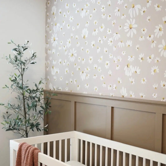 Gwen Wallpaper - White Daisies - Morgan Casteel - Loomwell Home Goods