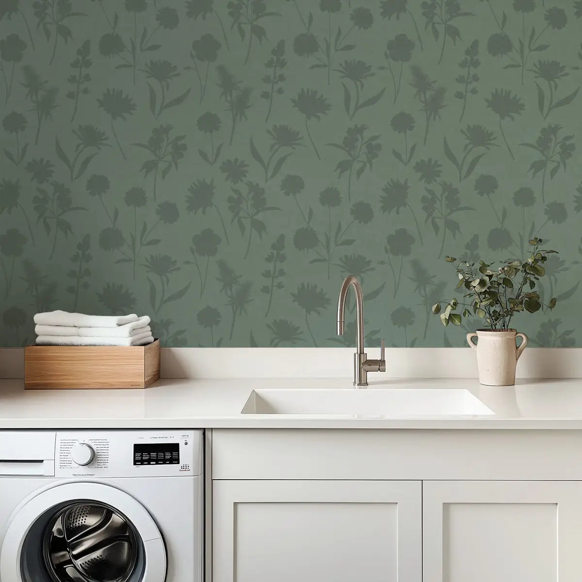 Gwyneth Wallpaper - Monochromatic Flowers - by Tracy Stone Design - Loomwell Home Goods