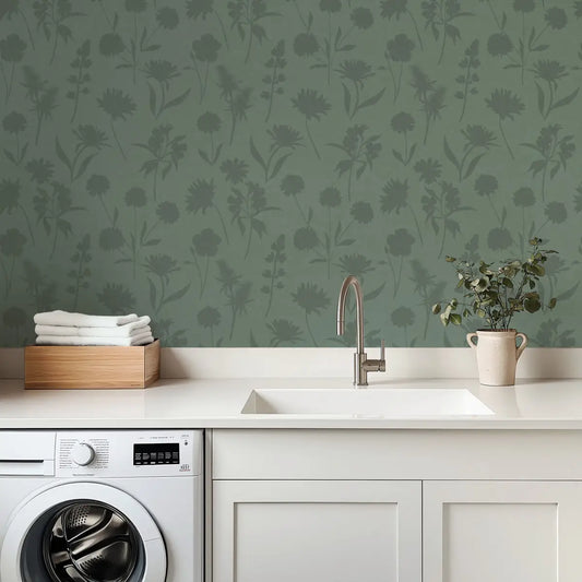 Gwyneth Wallpaper - Monochromatic Flowers - by Tracy Stone Design - Loomwell Home Goods