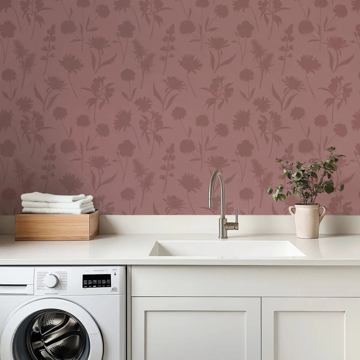 Gwyneth Wallpaper - Monochromatic Flowers - by Tracy Stone Design - Loomwell Home Goods