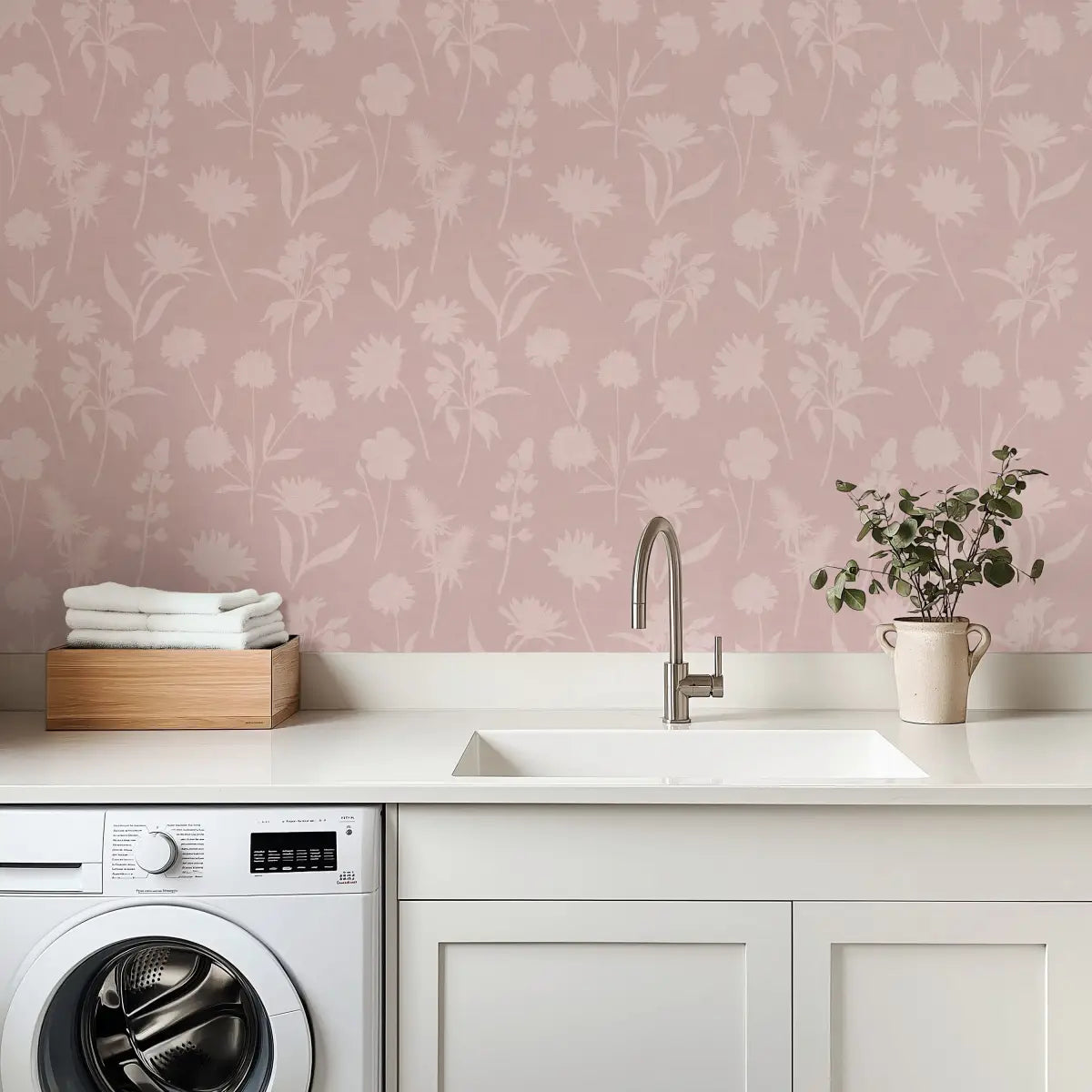 Gwyneth Wallpaper - Monochromatic Flowers - by Tracy Stone Design - Loomwell Home Goods