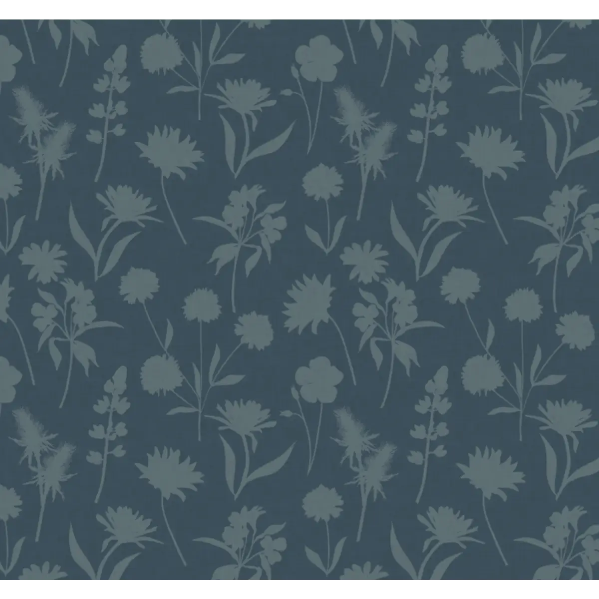 Gwyneth Wallpaper - Monochromatic Flowers - by Tracy Stone Design - Sample 1 foot by 1 foot / Dark Blue - Loomwell Home