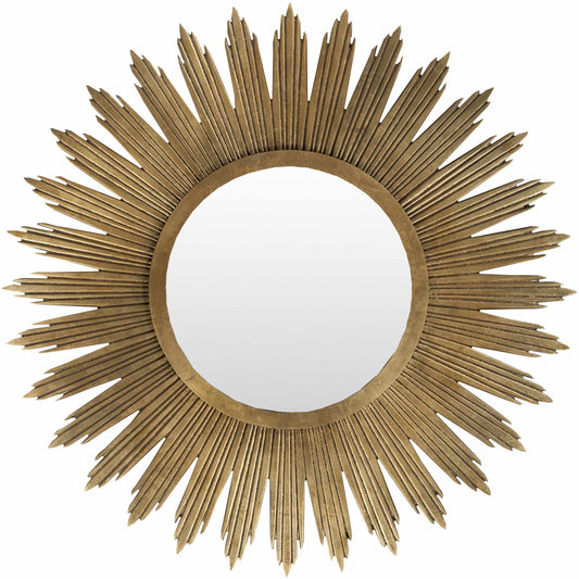 Classic Gold Starburst Wood Mirror