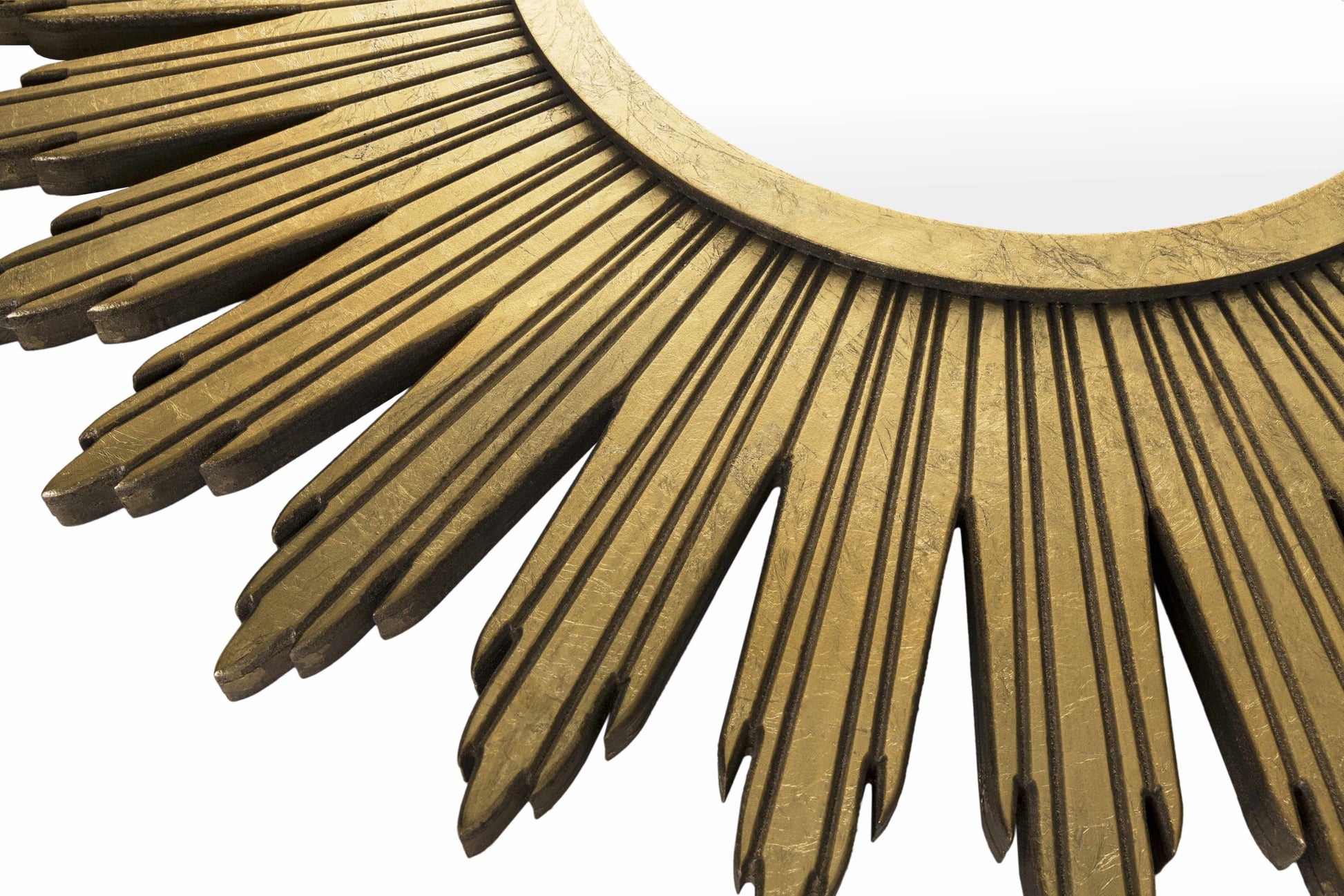 Classic Gold Starburst Wood Mirror - 47’’H x 47’’W x 2’’D Starburst - Boutique Rugs