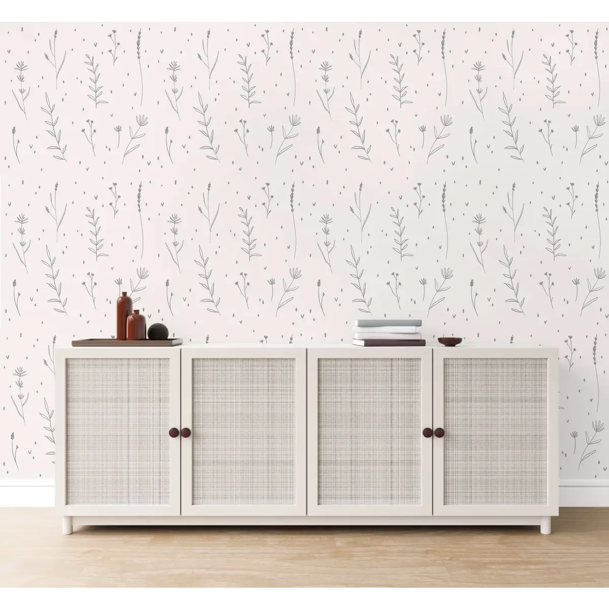 Hailey Wallpaper - Branch Line Drawings - Hailey Creative - Sample 1 foot by 1 foot / Light - Loomwell Home Goods