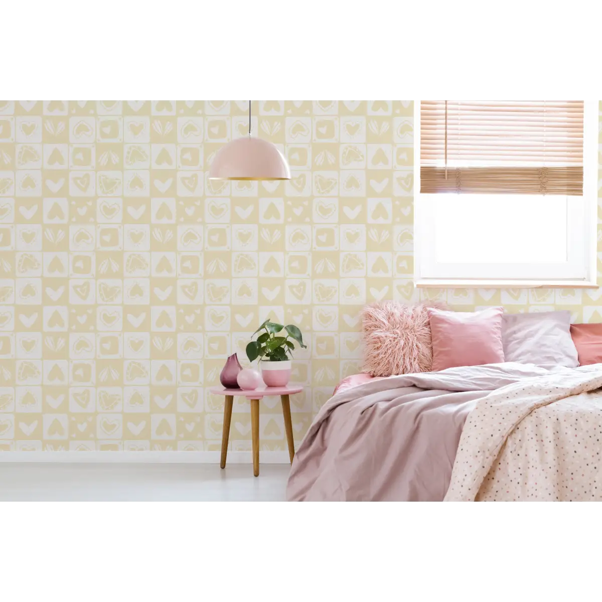 Haisley Wallpaper - Hearts Checkerboard - by RNM Arts - Loomwell Home Goods