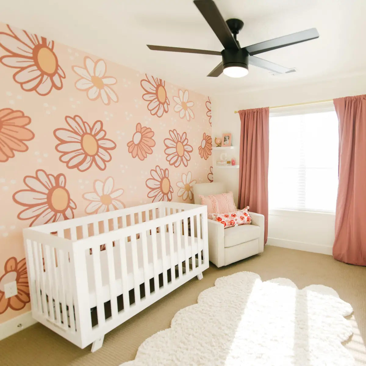 Haley Wallpaper - Mod Large Flowers for Kids - Indy and Pippa - Loomwell Home Goods