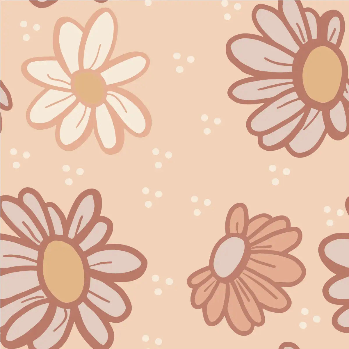 Haley Wallpaper - Mod Large Flowers for Kids - Indy and Pippa - Sample 1 foot by 1 foot - Loomwell Home Goods