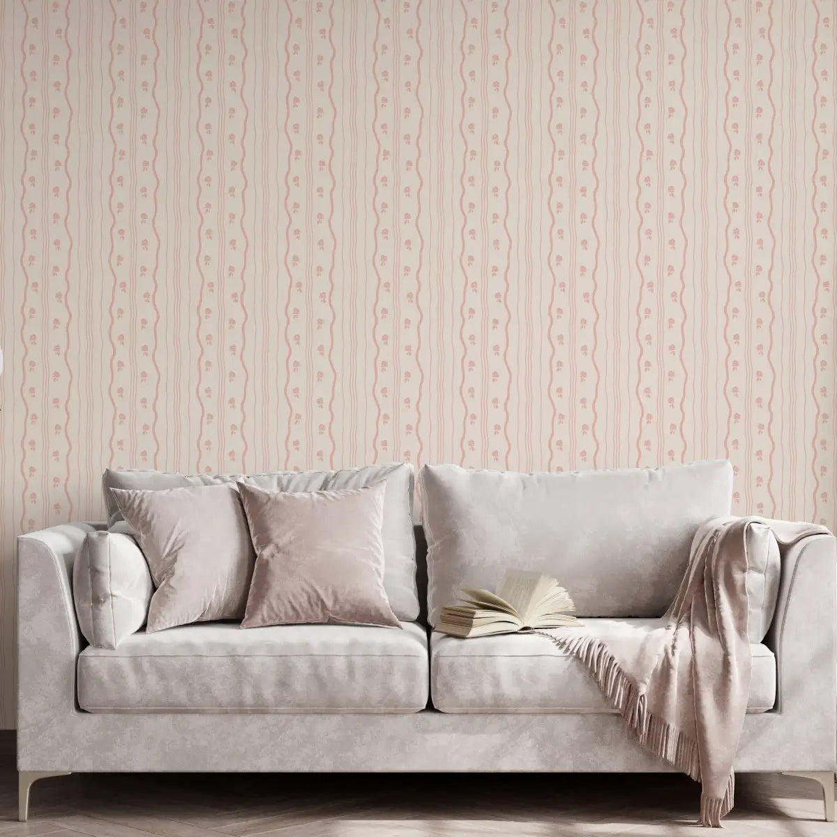 Halle Wallpaper - Sweetest Cottage Stripe - by Gabriela Dachin - Loomwell Home Goods