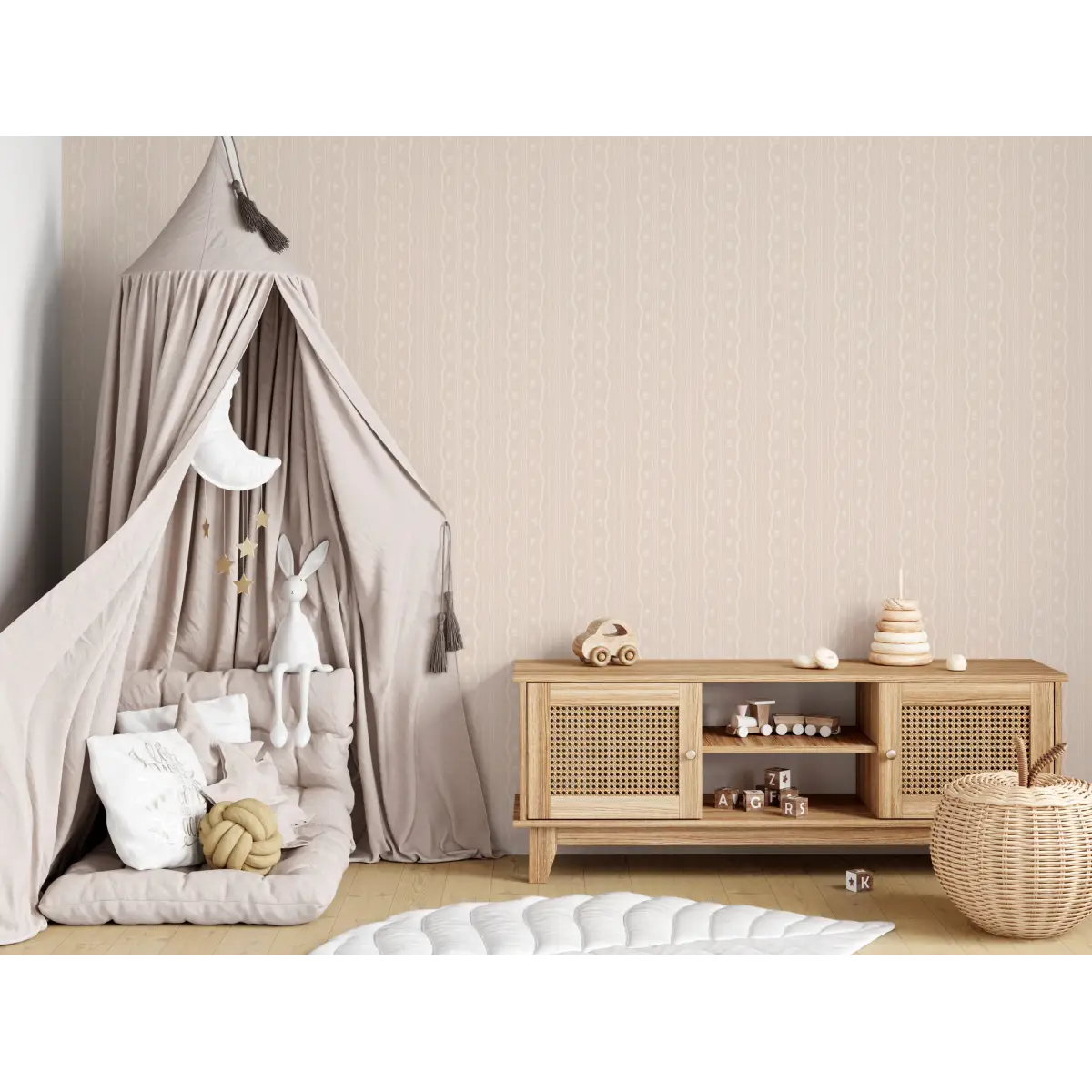 Halle Wallpaper - Sweetest Cottage Stripe - by Gabriela Dachin - Loomwell Home Goods