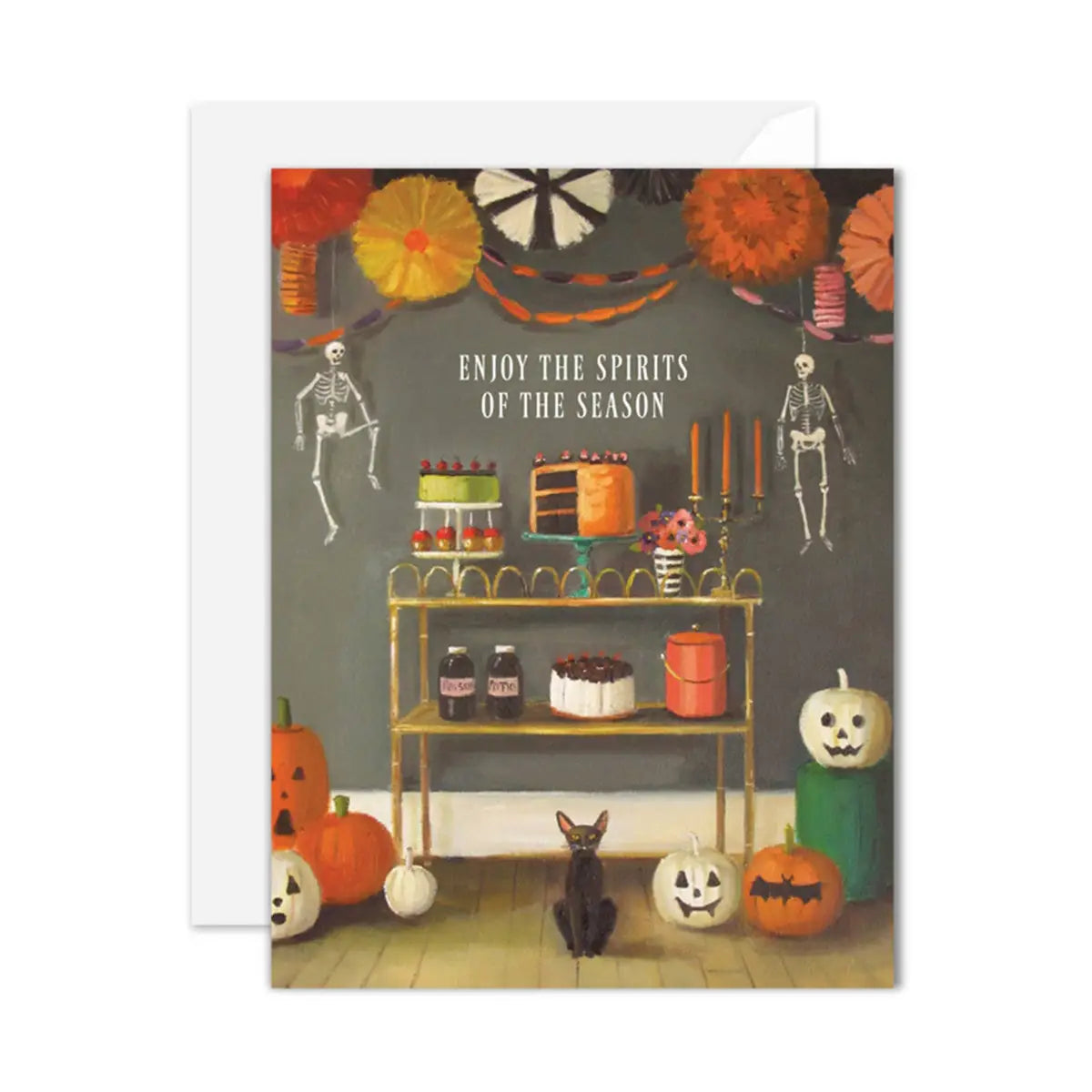 Halloween Card - Enjoy The Spirits Of The Season - JANET HILL STUDIO
