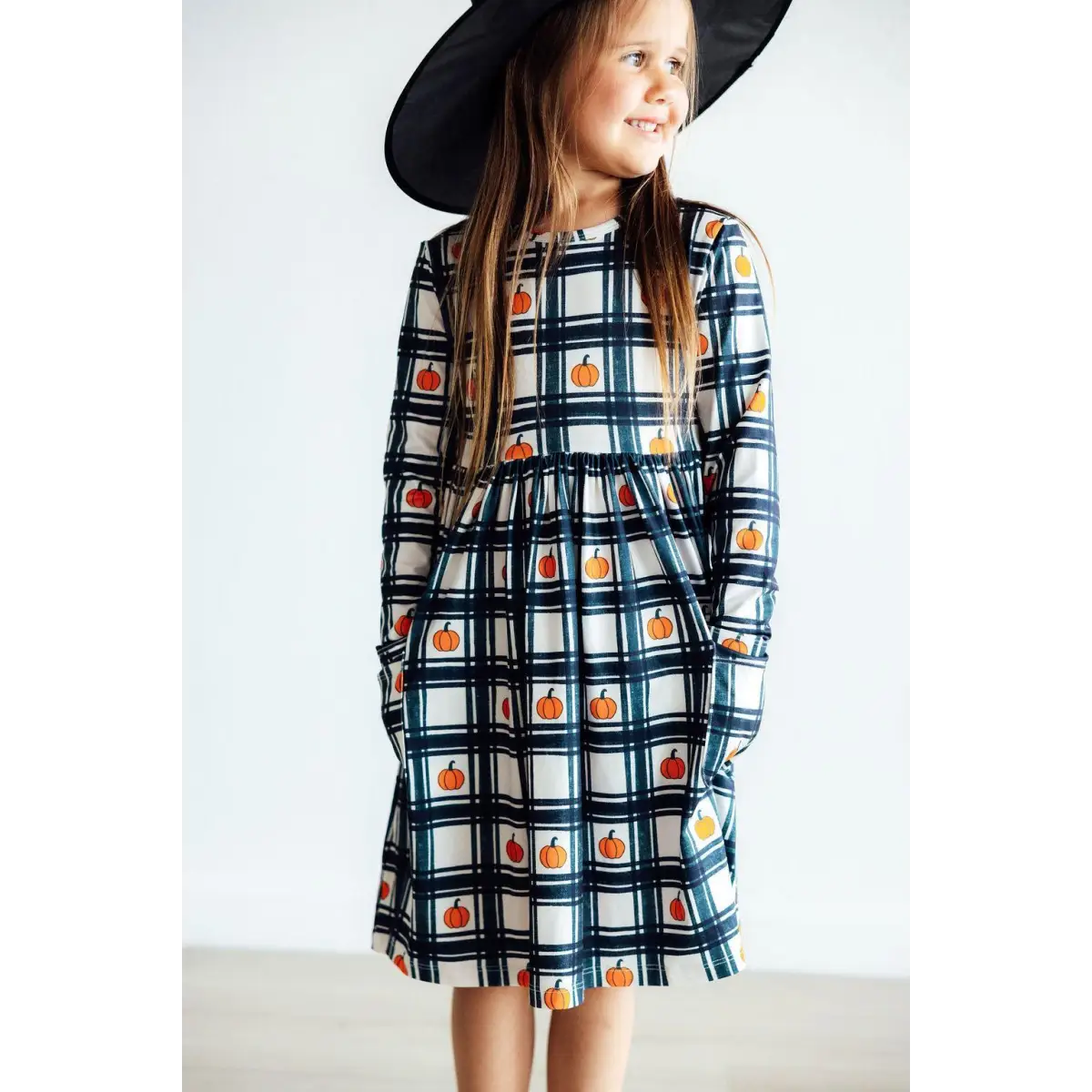 Halloween Plaid Pumpkins Pocket Twirl Dress - Mila & Rose ®